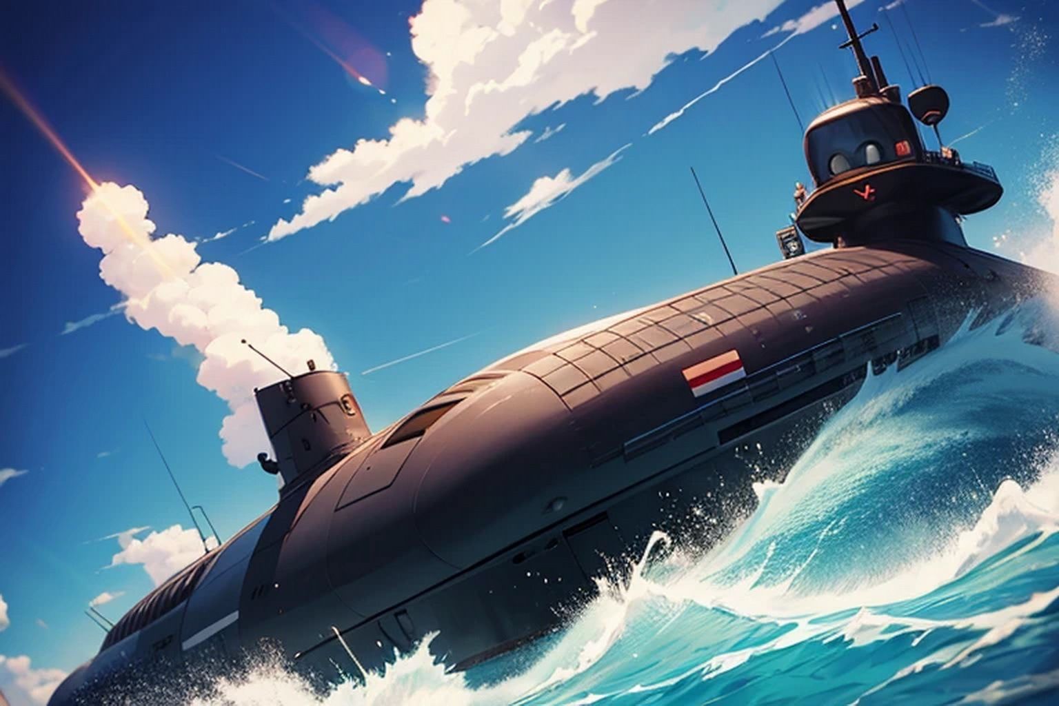 サンプル画像1:潜水艦  素材(豊川内角) [d_535898]