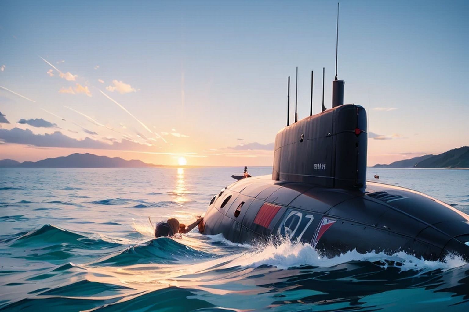 サンプル画像4:潜水艦  素材(豊川内角) [d_535898]