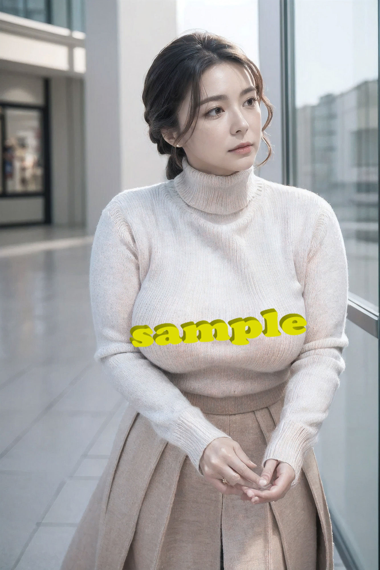 サンプル画像5:【AI】冬の楽しみ セーター姿の熟女(熟女コレクション) [d_536299]