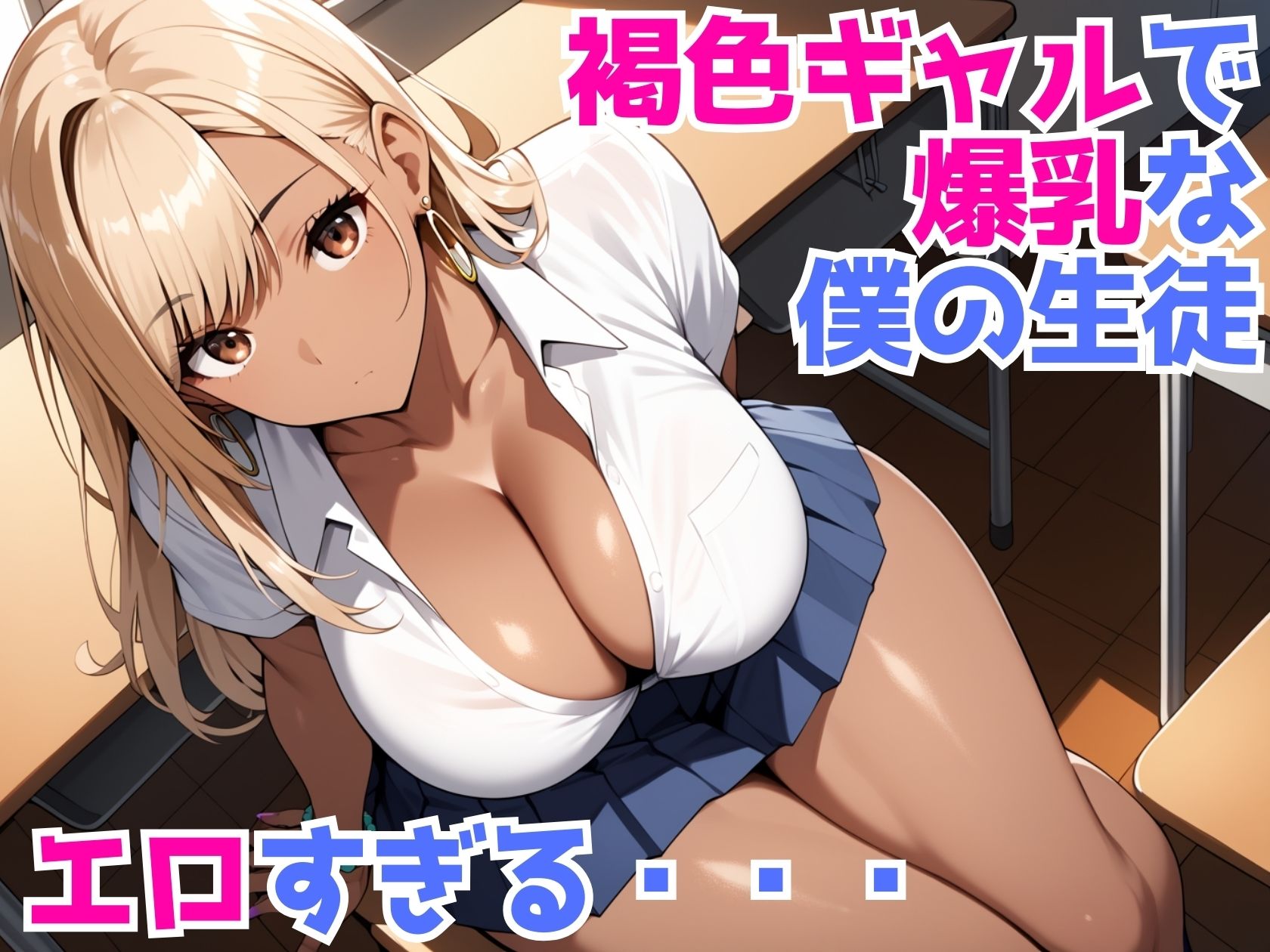 サンプル画像1:爆乳黒ギャルJKと種付けプレスし放題(うおでっか) [d_536307]