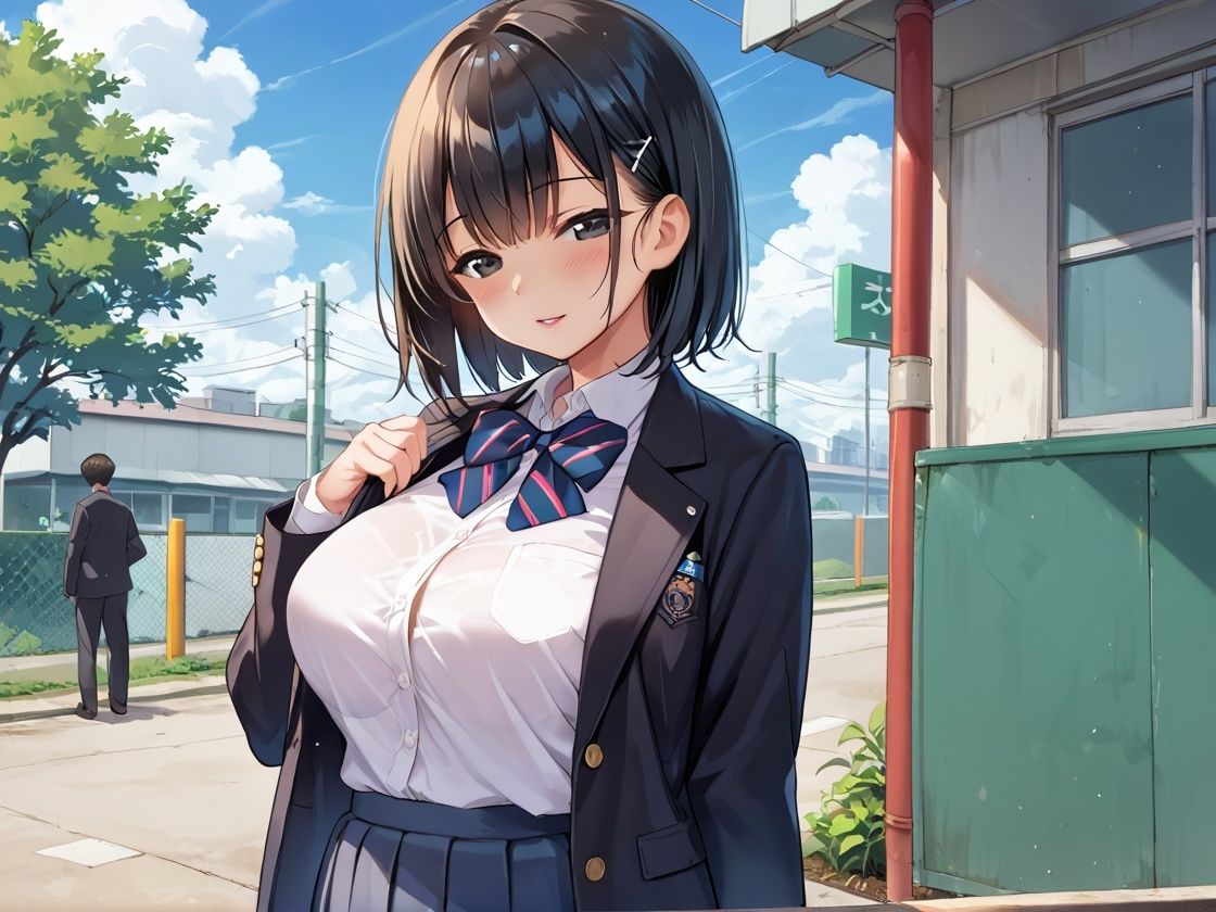 サンプル画像1:男子校に入学した爆乳痴女が毎日クラスメイトの精子を搾り取る(けいちゃみ) [d_536547]