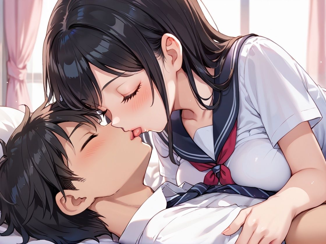 サンプル画像2:男子校に入学した爆乳痴女が毎日クラスメイトの精子を搾り取る(けいちゃみ) [d_536547]