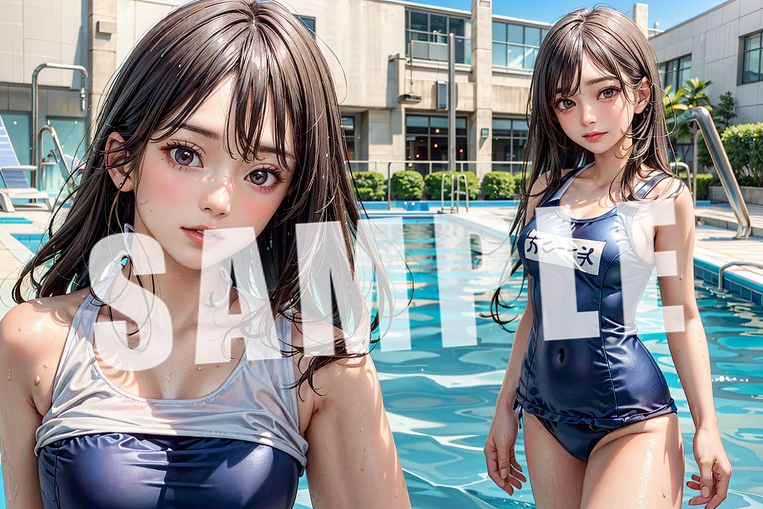 サンプル画像1:プールサイドの激カワいい女の子(ダンジョンWalker) [d_536591]