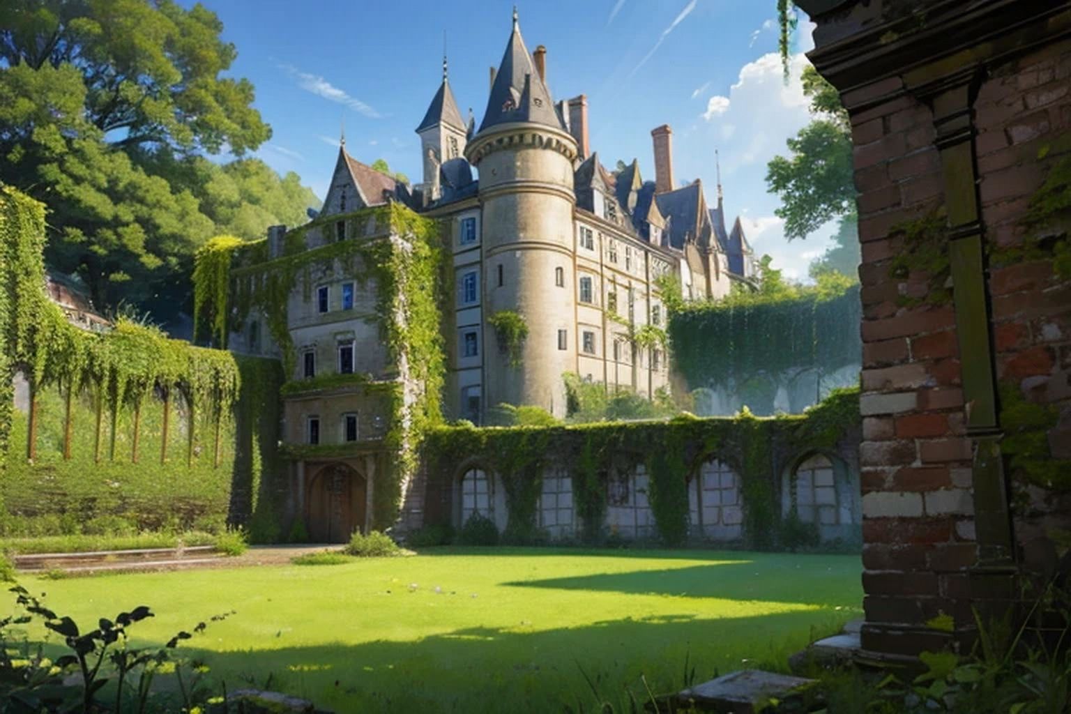 サンプル画像4:廃城  背景素材(豊川内角) [d_536904]