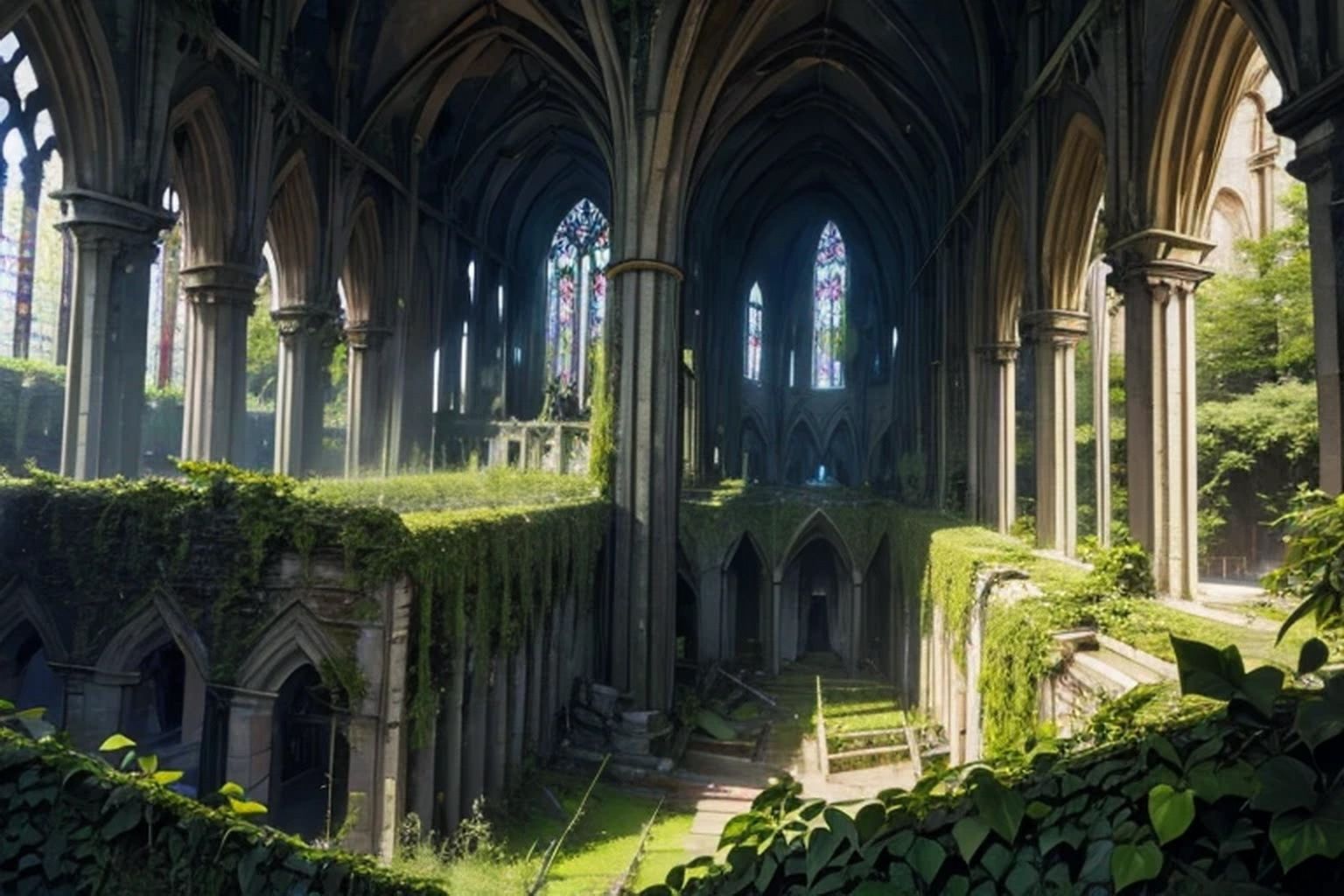 サンプル画像6:廃城  背景素材(豊川内角) [d_536904]