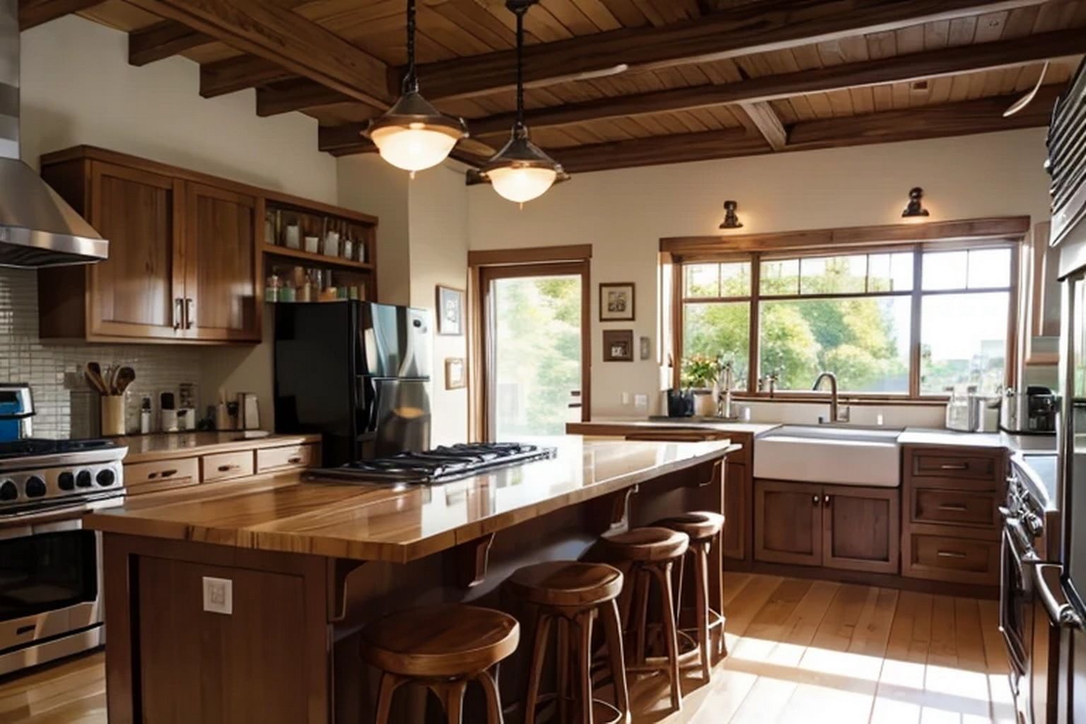 サンプル画像1:一般、店舗のキッチン  素材(豊川内角) [d_536921]