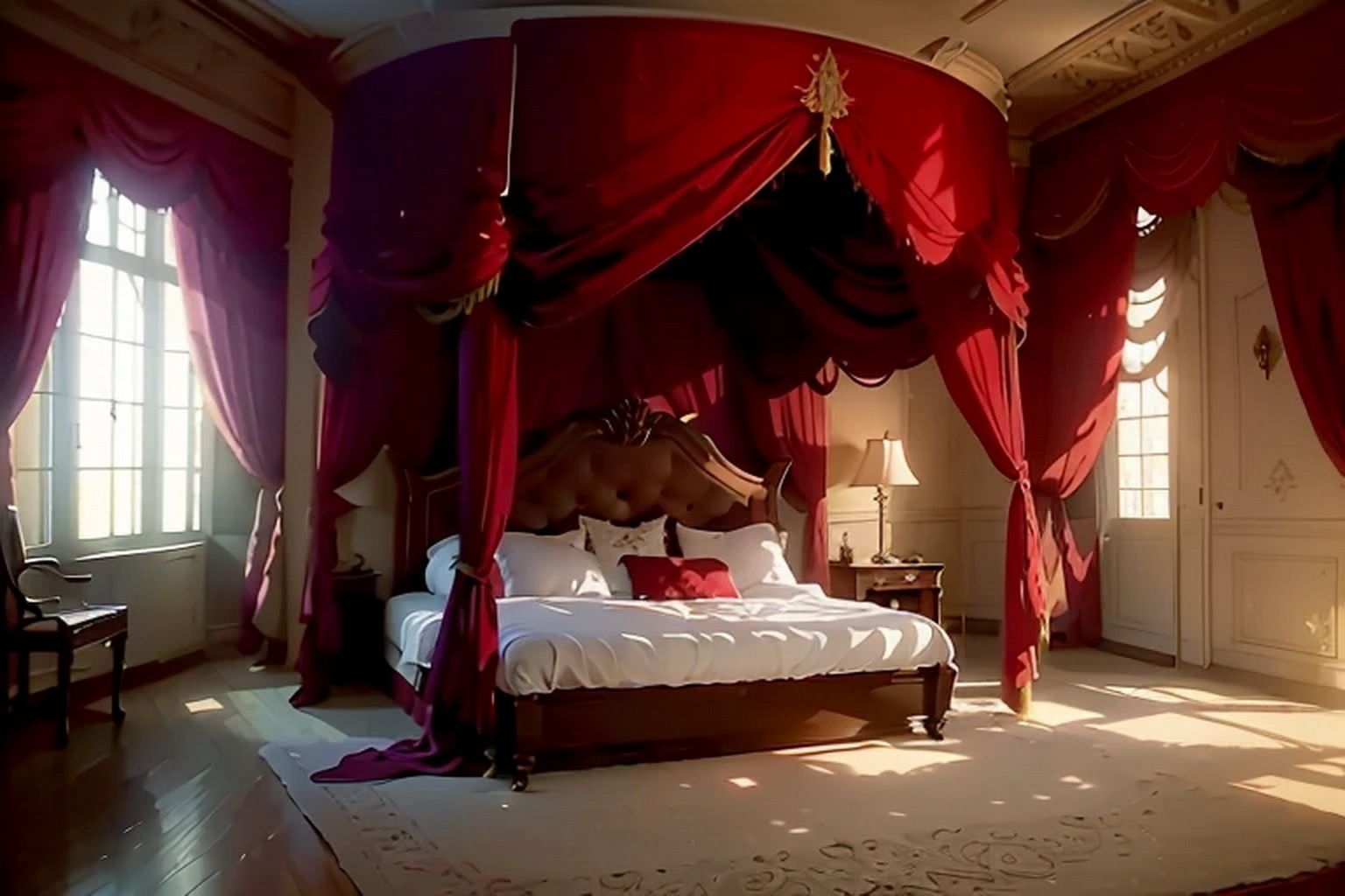 サンプル画像2:貴族の寝室  背景素材(豊川内角) [d_536923]