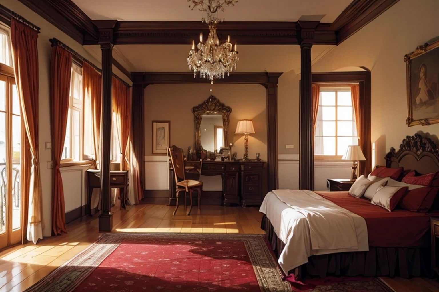 サンプル画像3:貴族の寝室  背景素材(豊川内角) [d_536923]
