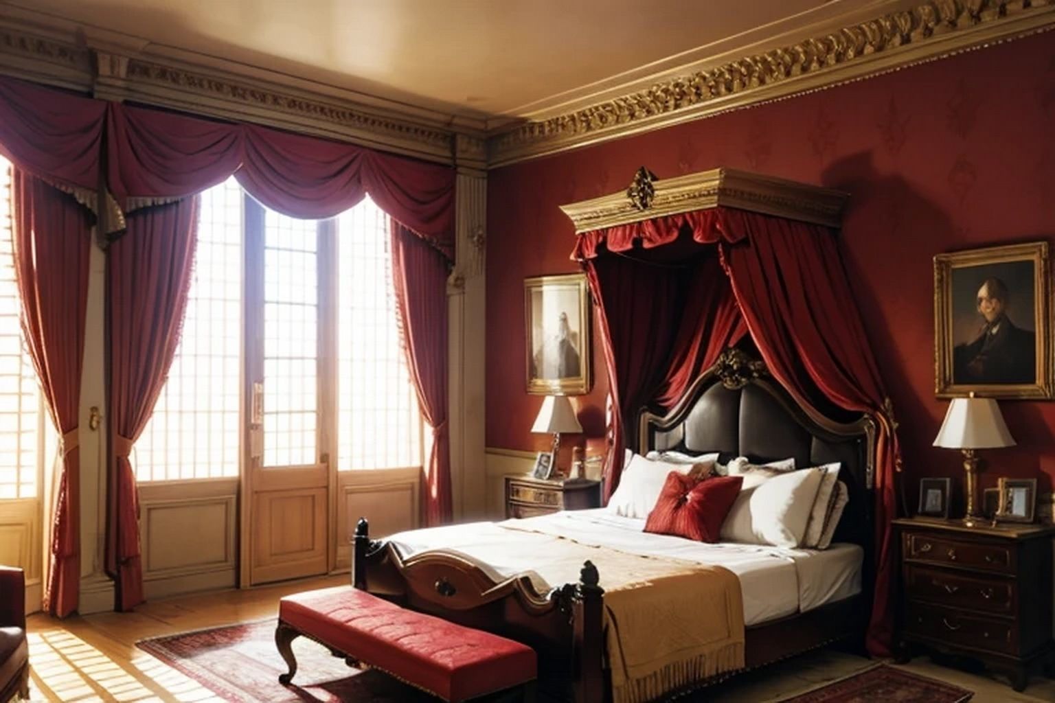 サンプル画像4:貴族の寝室  背景素材(豊川内角) [d_536923]