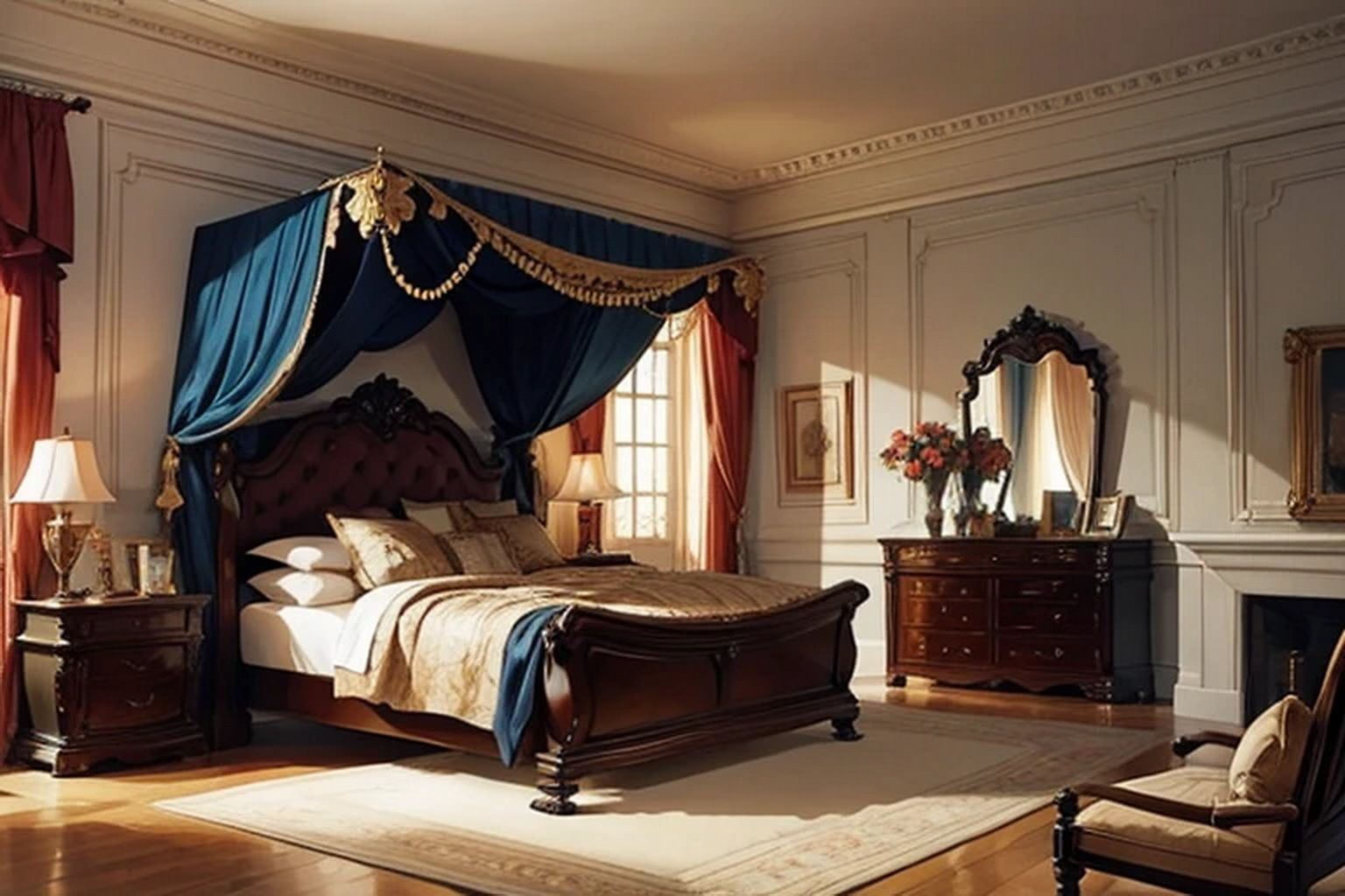 サンプル画像6:貴族の寝室  背景素材(豊川内角) [d_536923]