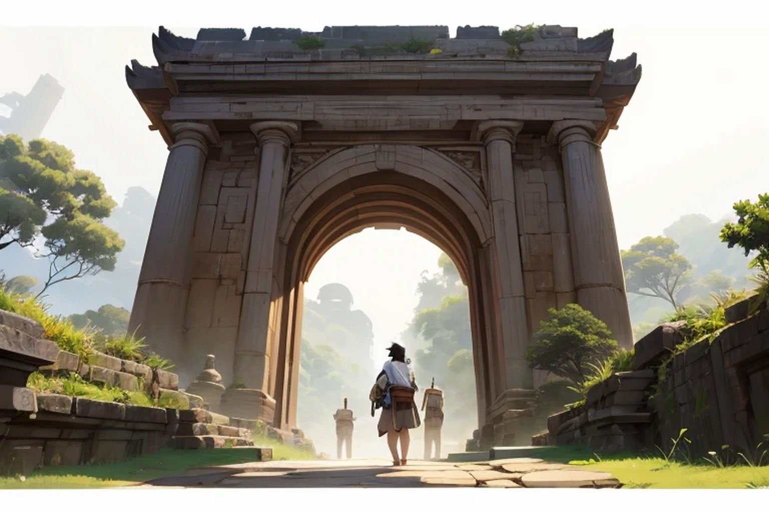 サンプル画像1:遺跡観光  背景素材(豊川内角) [d_536928]