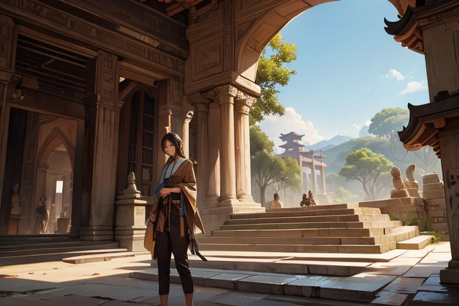 サンプル画像2:遺跡観光  背景素材(豊川内角) [d_536928]