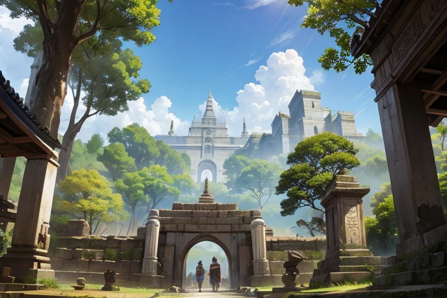 サンプル画像3:遺跡観光  背景素材(豊川内角) [d_536928]