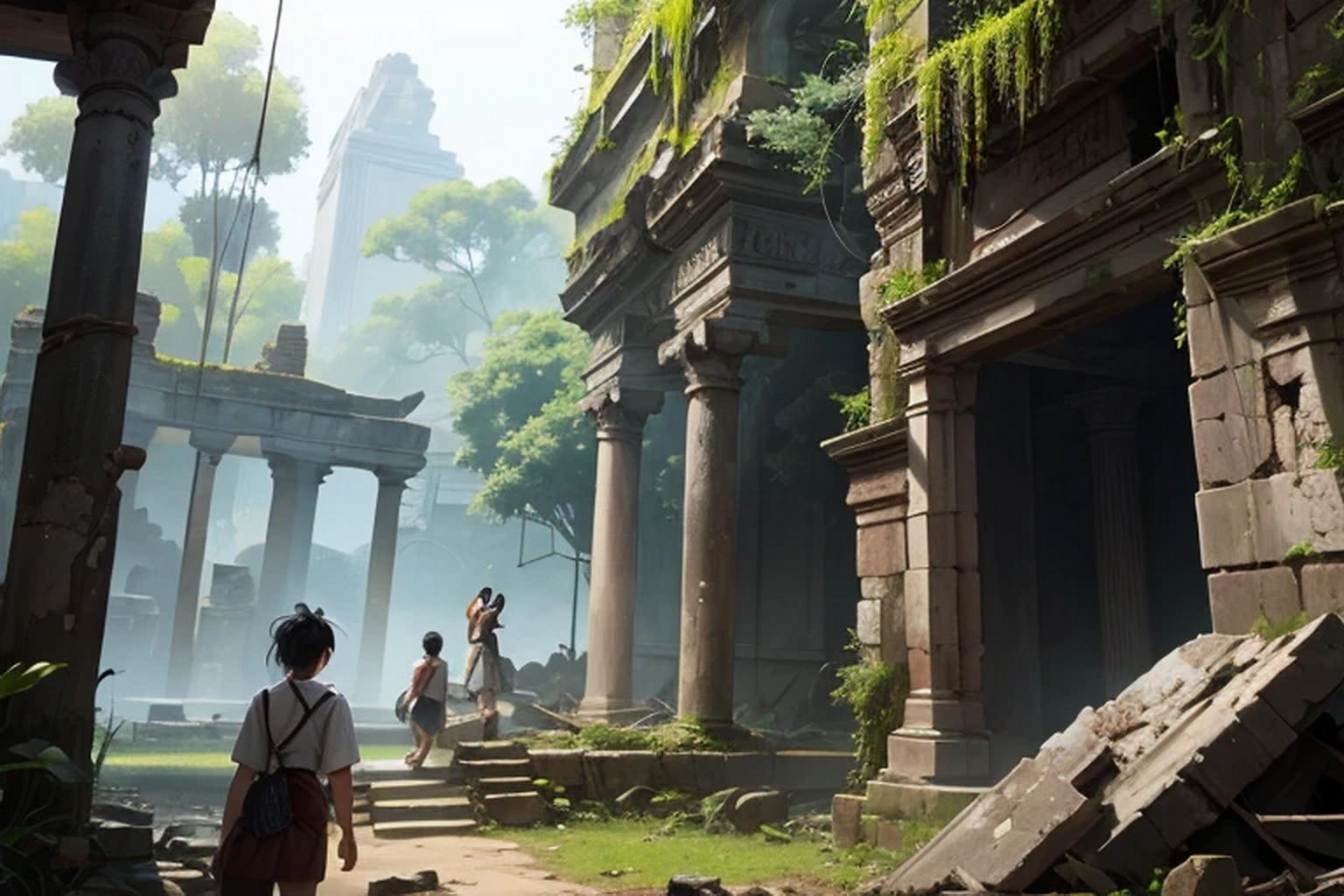 サンプル画像5:遺跡観光  背景素材(豊川内角) [d_536928]