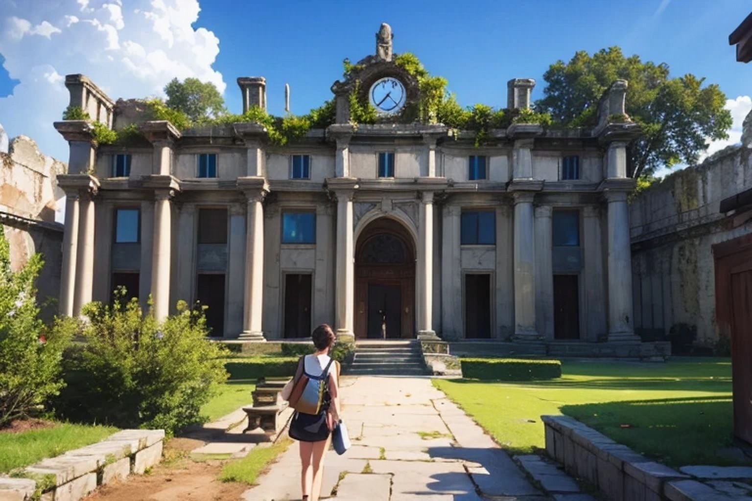 サンプル画像6:遺跡観光  背景素材(豊川内角) [d_536928]