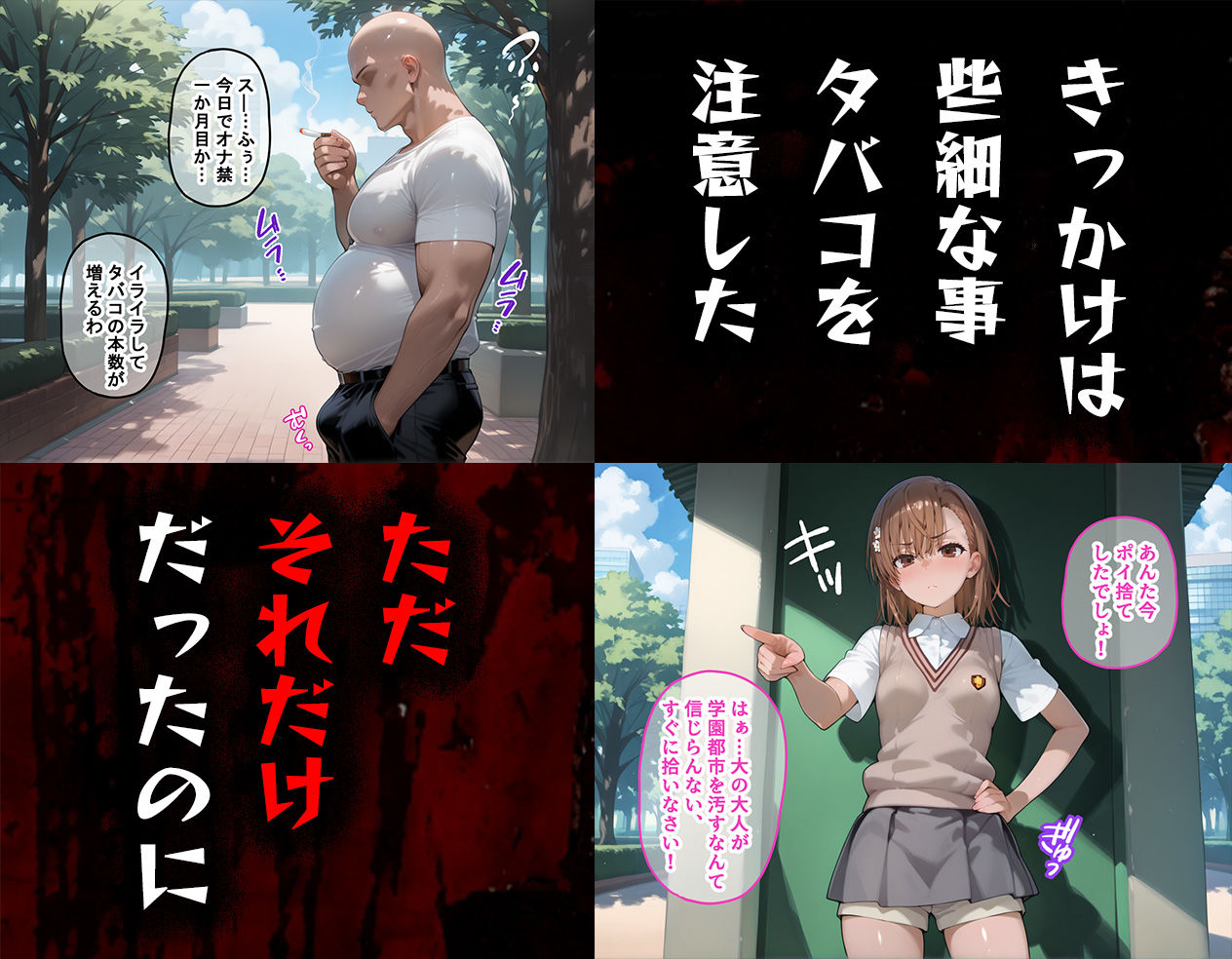 サンプル画像1:タバコを注意しただけなのに とある科学の超電磁砲 御坂美琴編(まいすたーM) [d_537099]