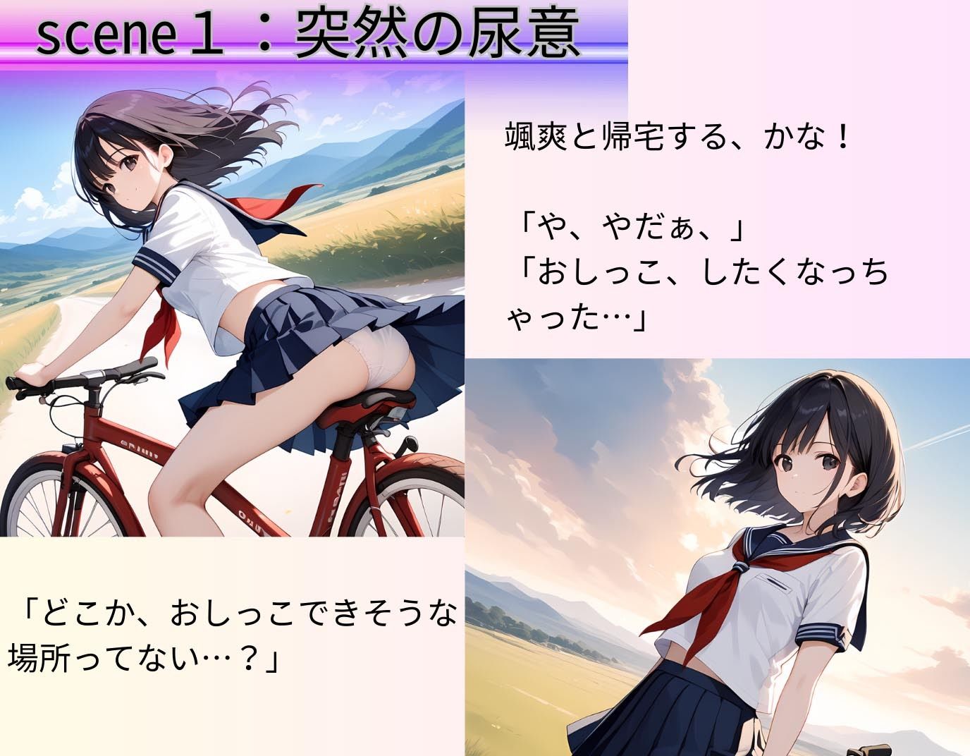 サンプル画像3:清楚な女子校生が野ション！知らない男に見つかり、無理やり…まさかの快楽堕ち(制服物語) [d_537415]