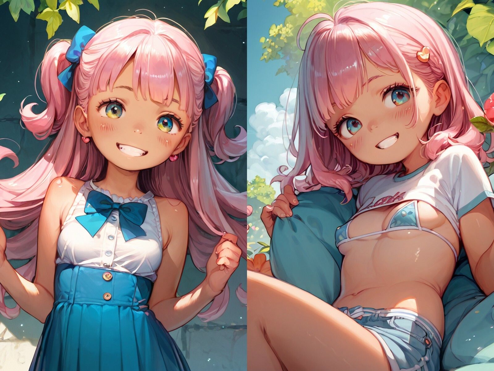 サンプル画像1:妹みたいなちっぱいピンク髪女の子とセックスしまくった【ボテ腹あり】(メスの本能) [d_537500]