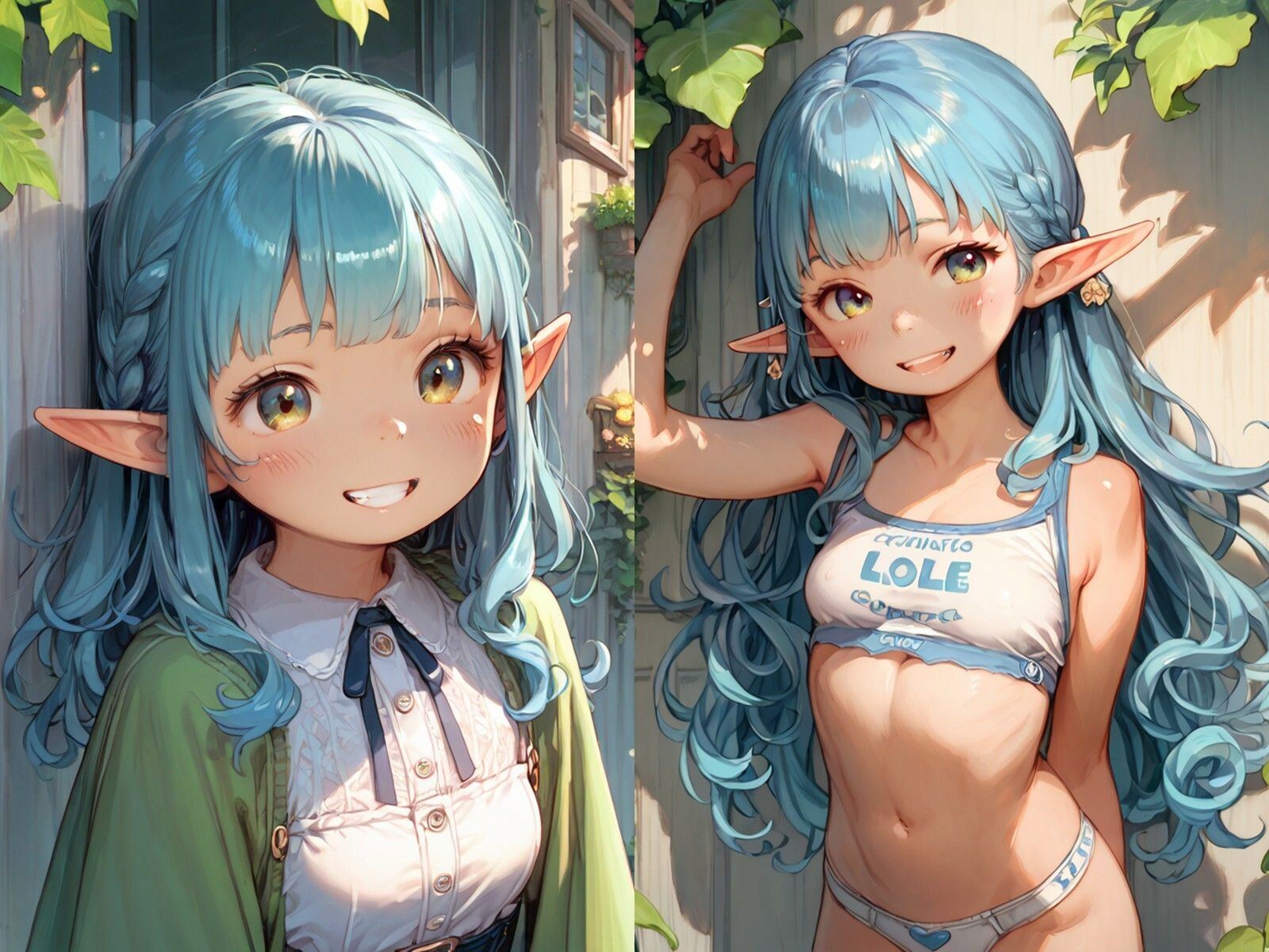 サンプル画像1:妹みたいなちっぱい青髪エルフとセックスしまくった【ボテ腹あり】(メスの本能) [d_537504]