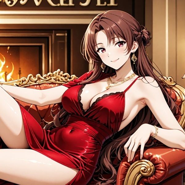 サンプル画像1:Luxury Night – 誘惑の微笑み【着衣巨乳】(妄想画房) [d_537790]