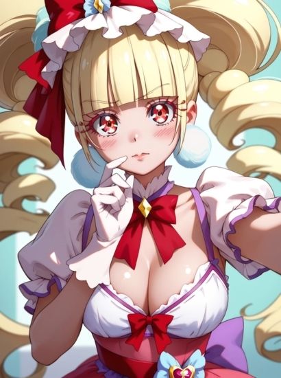 サンプル画像1:HUGっと！プリキュアのキュアマシェリから送られてきた自撮り写真(自撮りサークル  イカスミ工房) [d_537799]