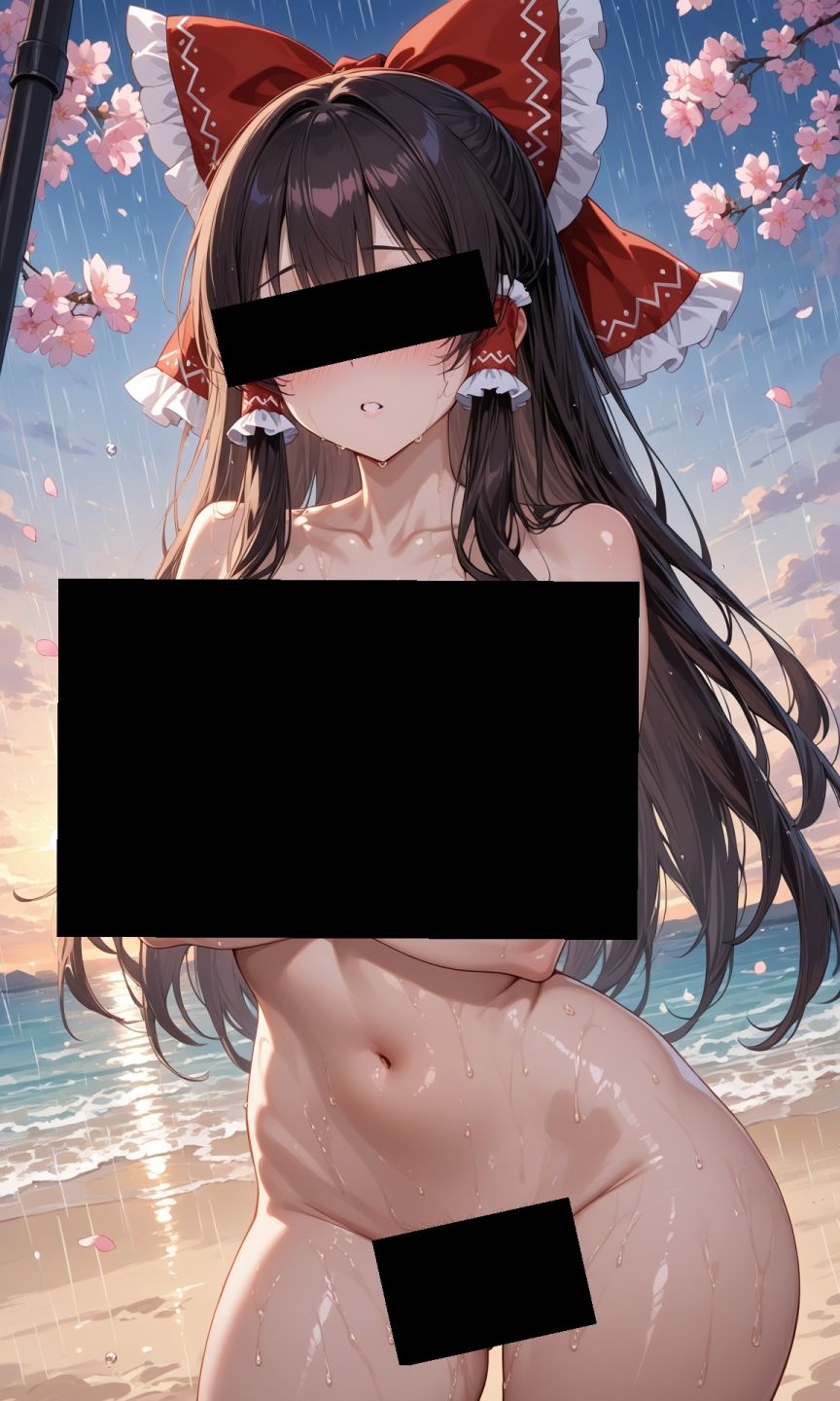 サンプル画像2:魔理沙は霊夢のえっちな写真を撮りたいようです。〜春の雨の夕方の海編〜(ゆるふわ研究所) [d_537801]