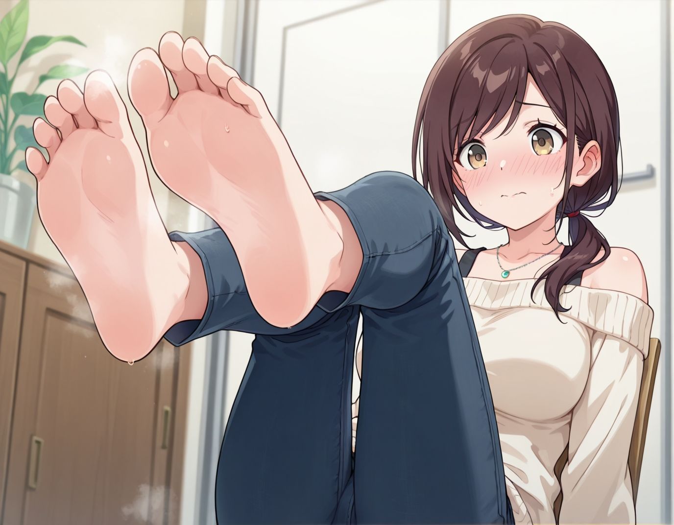 サンプル画像5:【187枚】水梨和香のエロい足コキで大量射精したいっ！【オリジナル】［187 photos］ I want to ejaculate a lot with Honoka Mizunashi erotic footjob！ ［Original］(アトリエくろてふ) [d_537878]