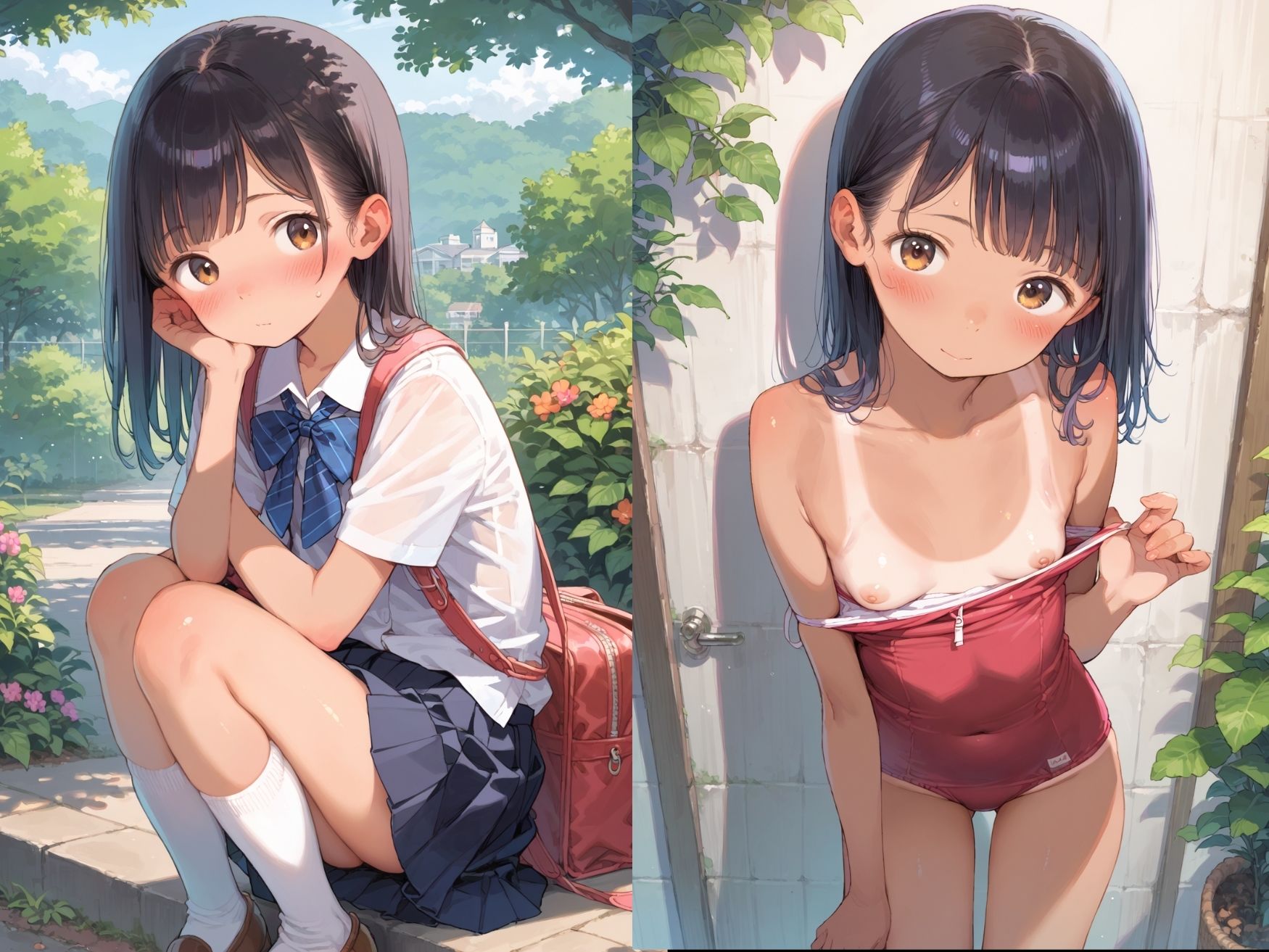 ちっぱい日焼け跡残る少女500枚1