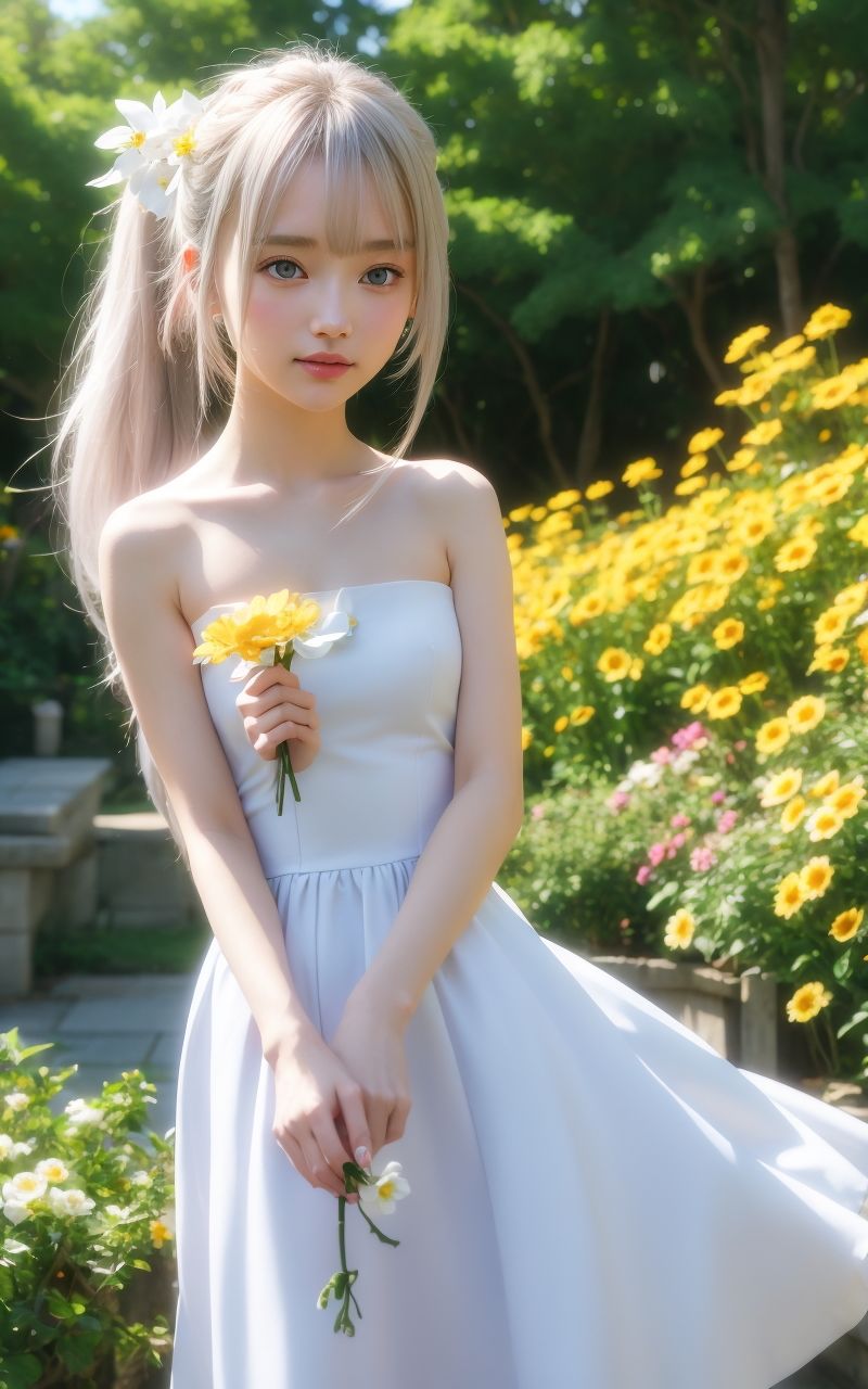 サンプル画像1:AI美女写真集┃ワンピースの美女乙女(AI美女写真集┃清楚な大人) [d_538265]