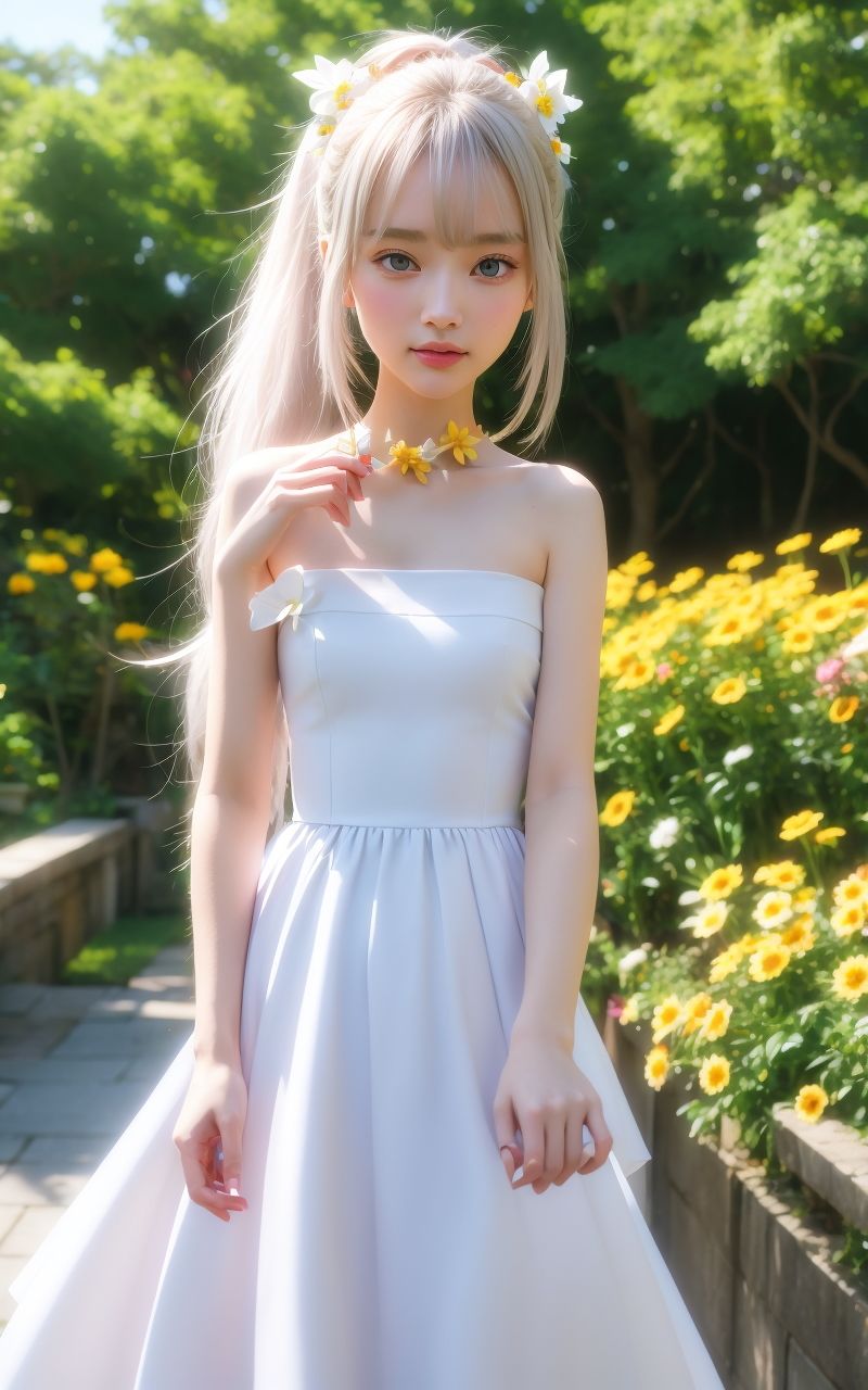 サンプル画像5:AI美女写真集┃ワンピースの美女乙女(AI美女写真集┃清楚な大人) [d_538265]