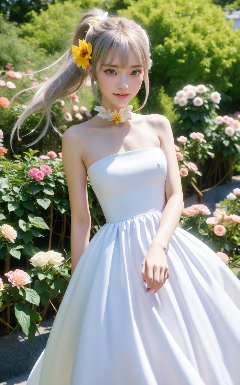 サンプル画像6:AI美女写真集┃ワンピースの美女乙女(AI美女写真集┃清楚な大人) [d_538265]