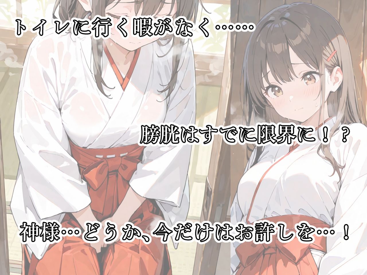 サンプル画像1:羞恥→快楽 おしっこお漏らし巫女編(おもらしメモリアル) [d_538635]