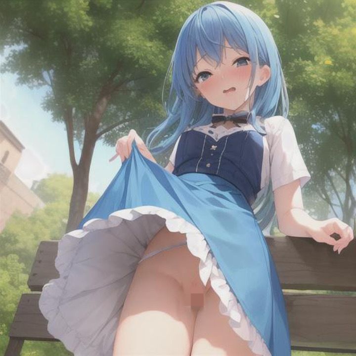 サンプル画像4:スカートの中、見せてもらってイイですか？  青髪ちゃん編(まんまんちん) [d_538882]