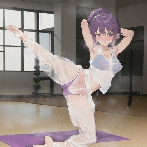 サンプル画像2:スッケスケ！？エロフィットネスクラブ  紫髪ちゃん編(まんまんちん) [d_539087]