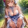 ファンタジー風セクシー姫様コスのしゃがみ姿