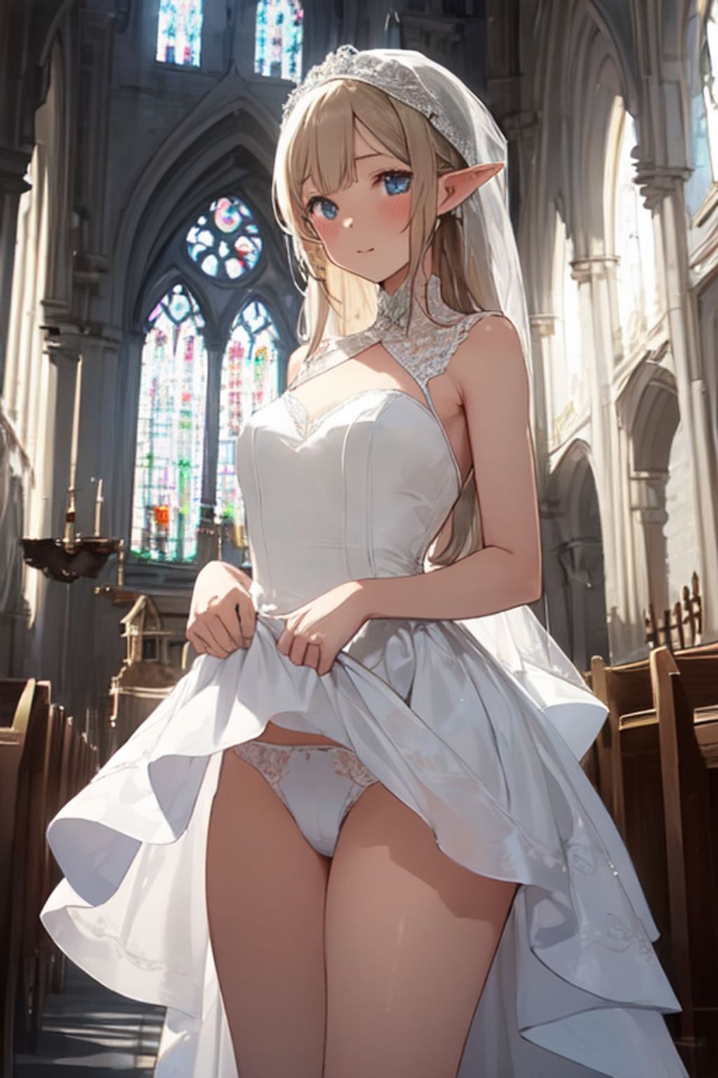 サンプル画像5:エッチなエルフのおっぱいとパンチラ【AIイラスト集】(ネコネコガール) [d_539220]