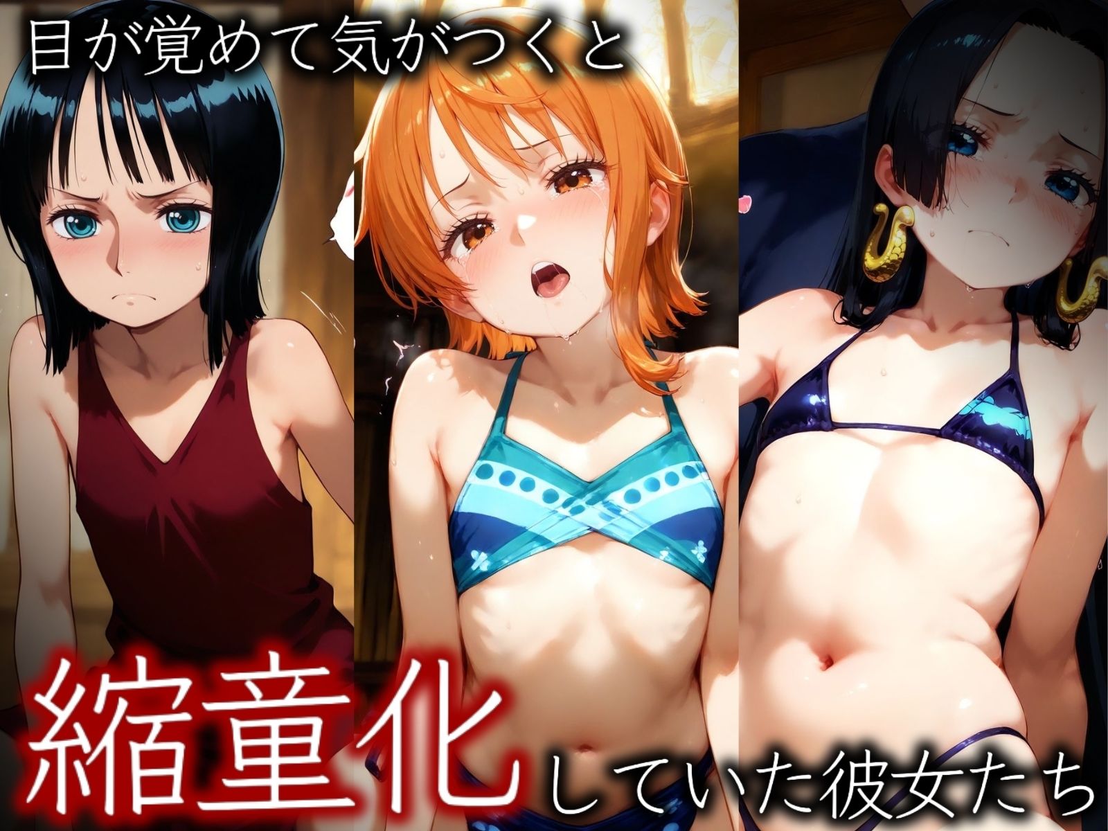 サンプル画像3:アポトキシンを飲み込ませられ縮童化したヒロインズ ワンピ編(鉄バット仮面) [d_539921]