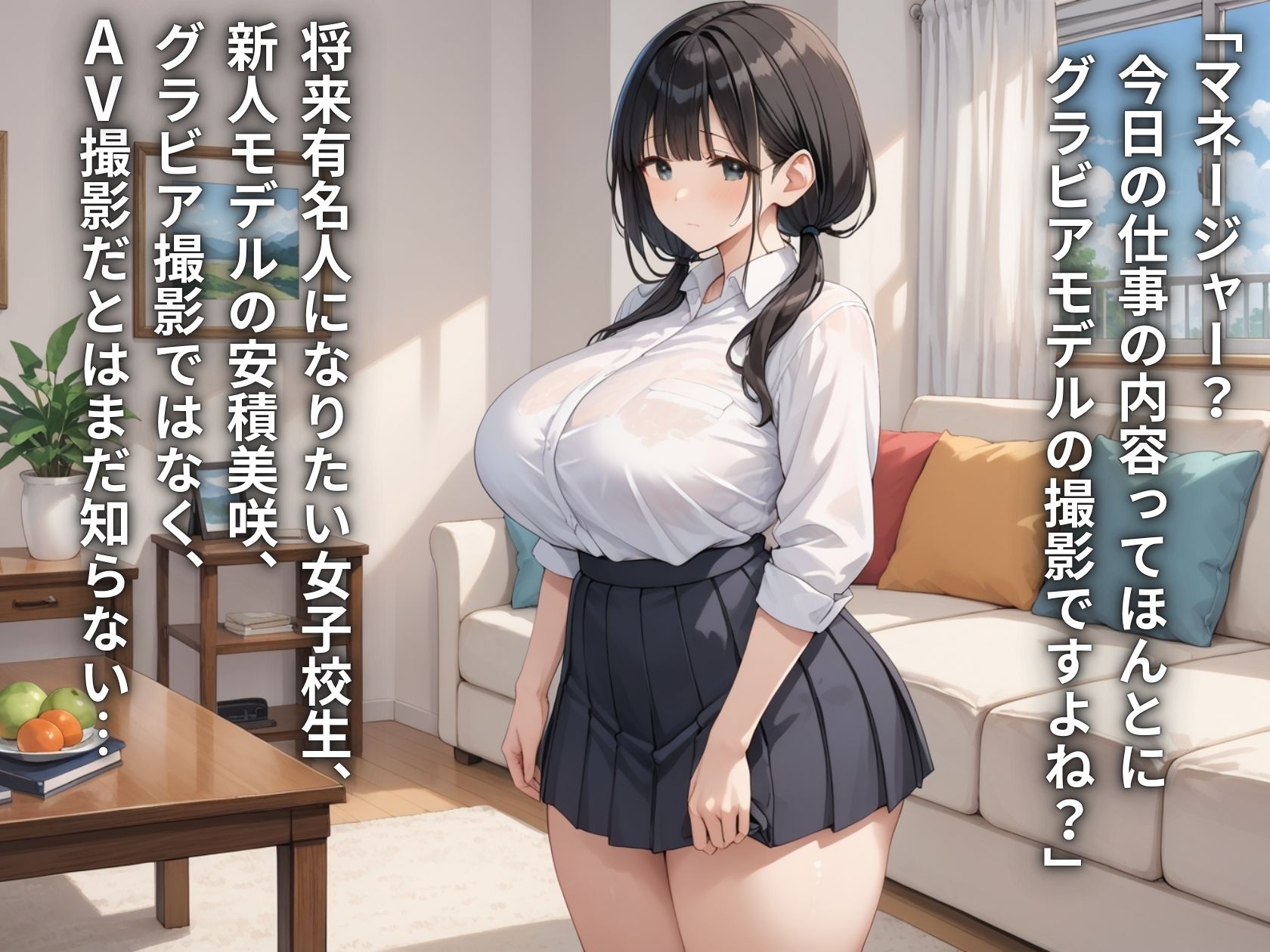 サンプル画像1:芸能事務所にグラビアと騙されてAVデビュー？！激カワ爆乳J系の種付け実録(そいやっさ) [d_540040]