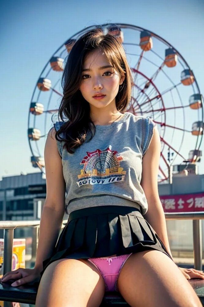 サンプル画像4:女子大生観覧車のあるデートスポットパンチラ画像集(榊原大造) [d_540175]