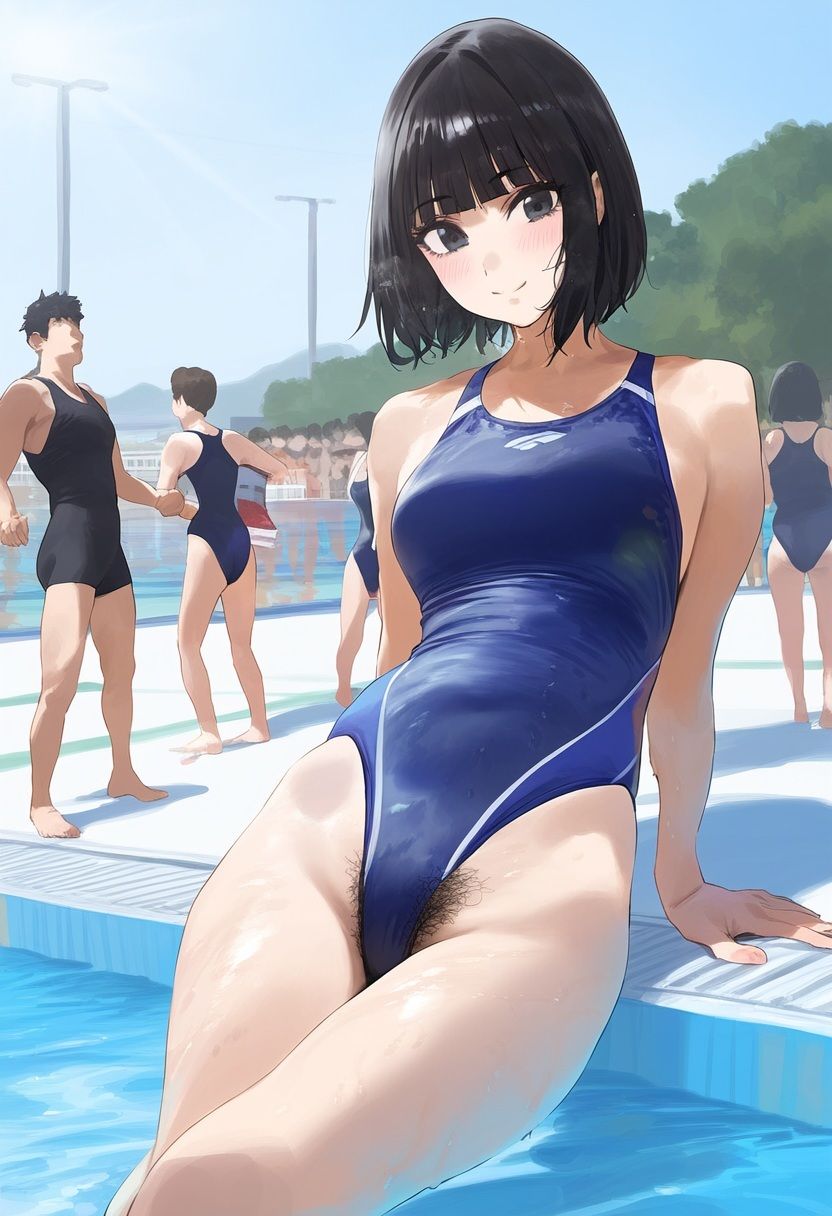 サンプル画像1:ハミ毛に！ポロリに！！マッパまで！！！ J〇たちのハミだし水泳大会(カルボキシ基) [d_540232]