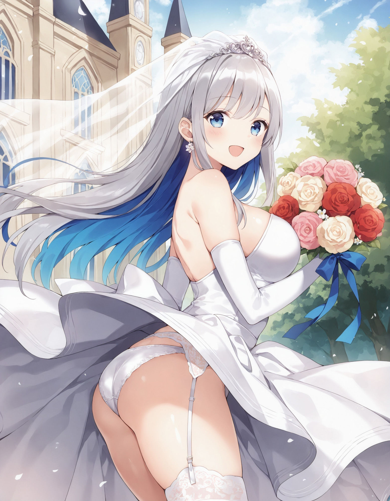 サンプル画像1:ウェディングドレスでパンチラ(D.P.H.) [d_540323]