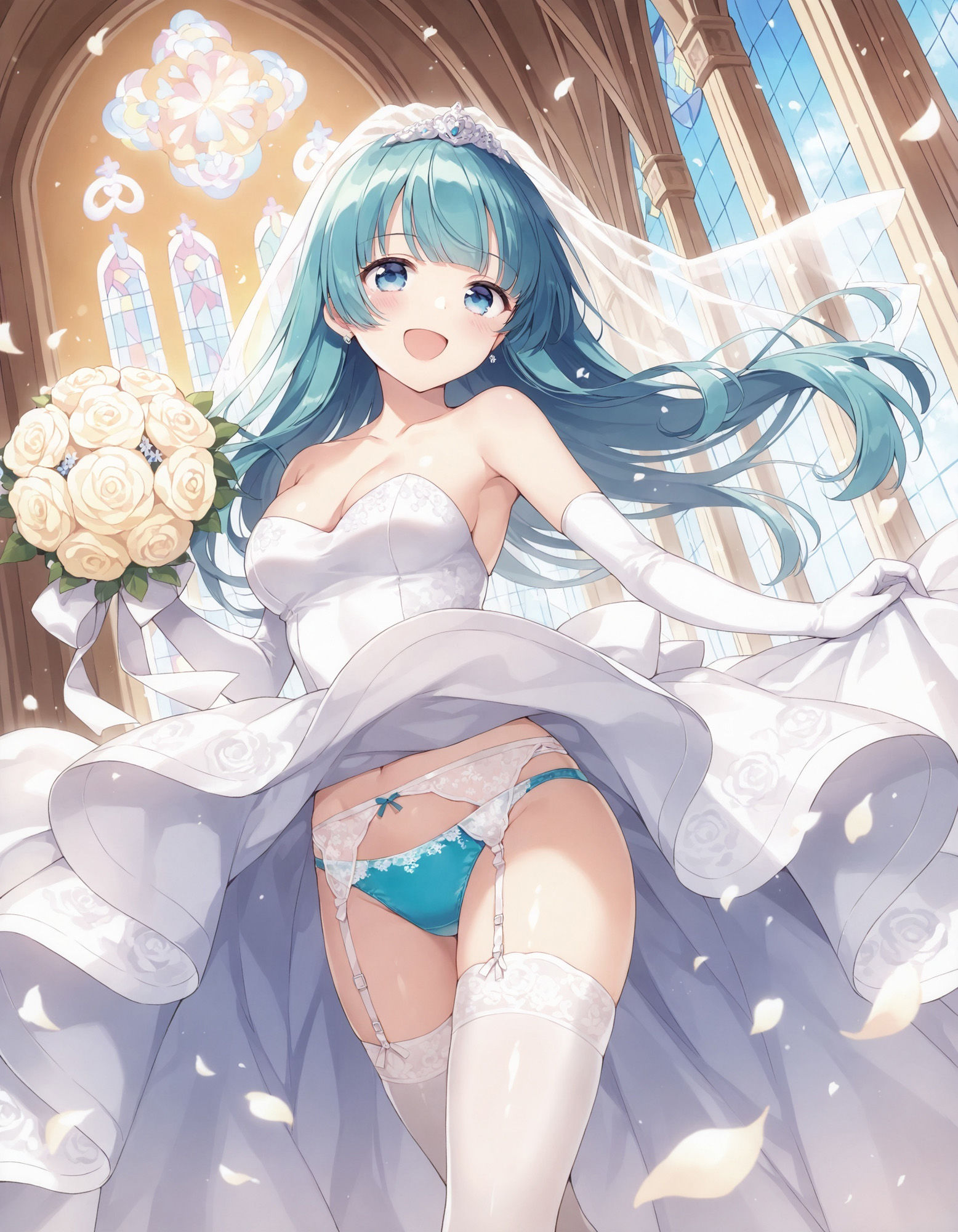 サンプル画像2:ウェディングドレスでパンチラ(D.P.H.) [d_540323]