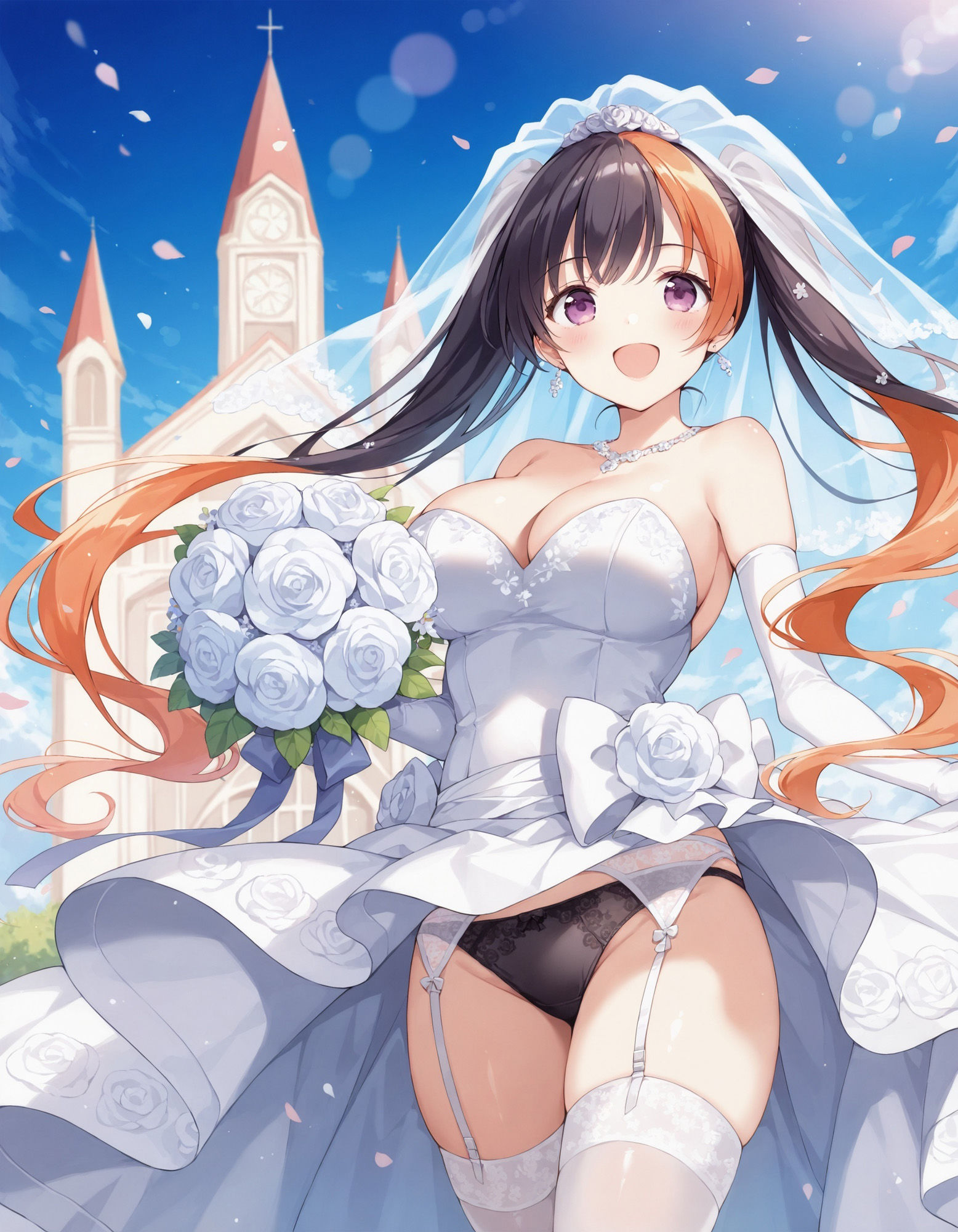 サンプル画像3:ウェディングドレスでパンチラ(D.P.H.) [d_540323]