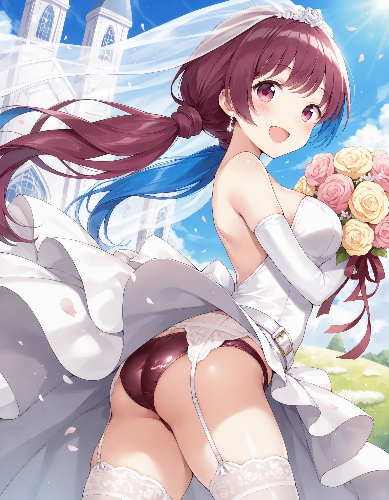 サンプル画像4:ウェディングドレスでパンチラ(D.P.H.) [d_540323]