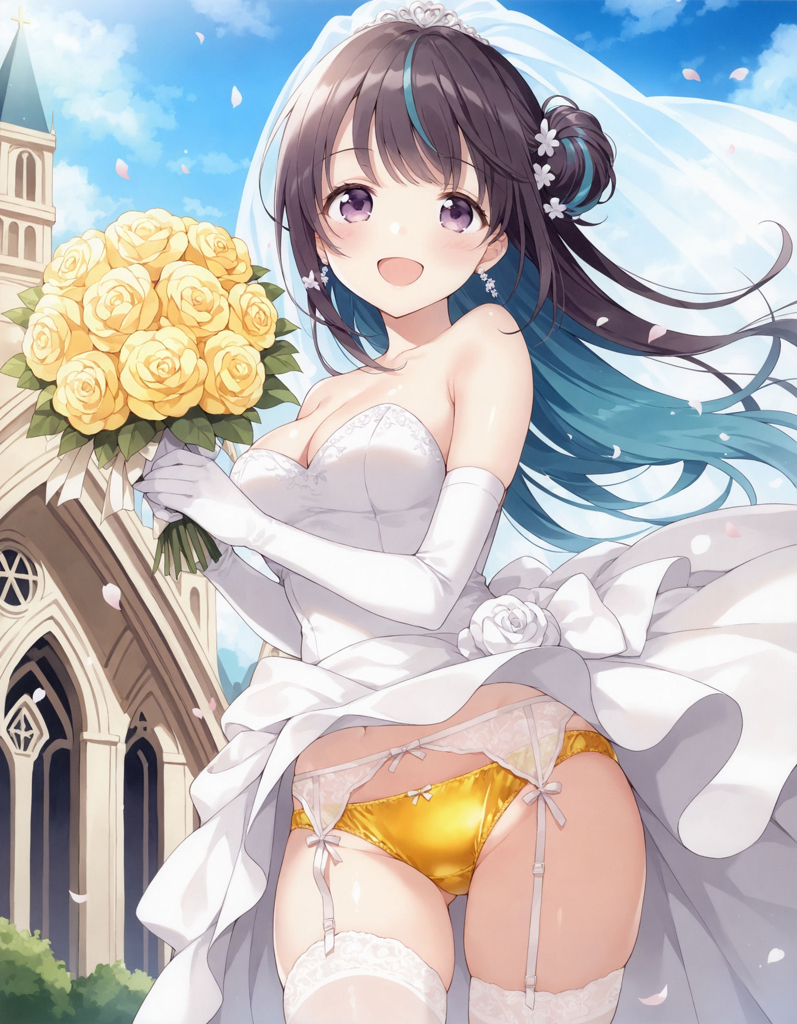 サンプル画像5:ウェディングドレスでパンチラ(D.P.H.) [d_540323]