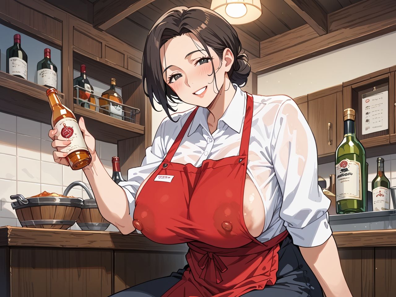 サンプル画像1:乳首ピン勃ち人妻店員のち〇ぽつまみ食い(すきやきんまん) [d_540476]