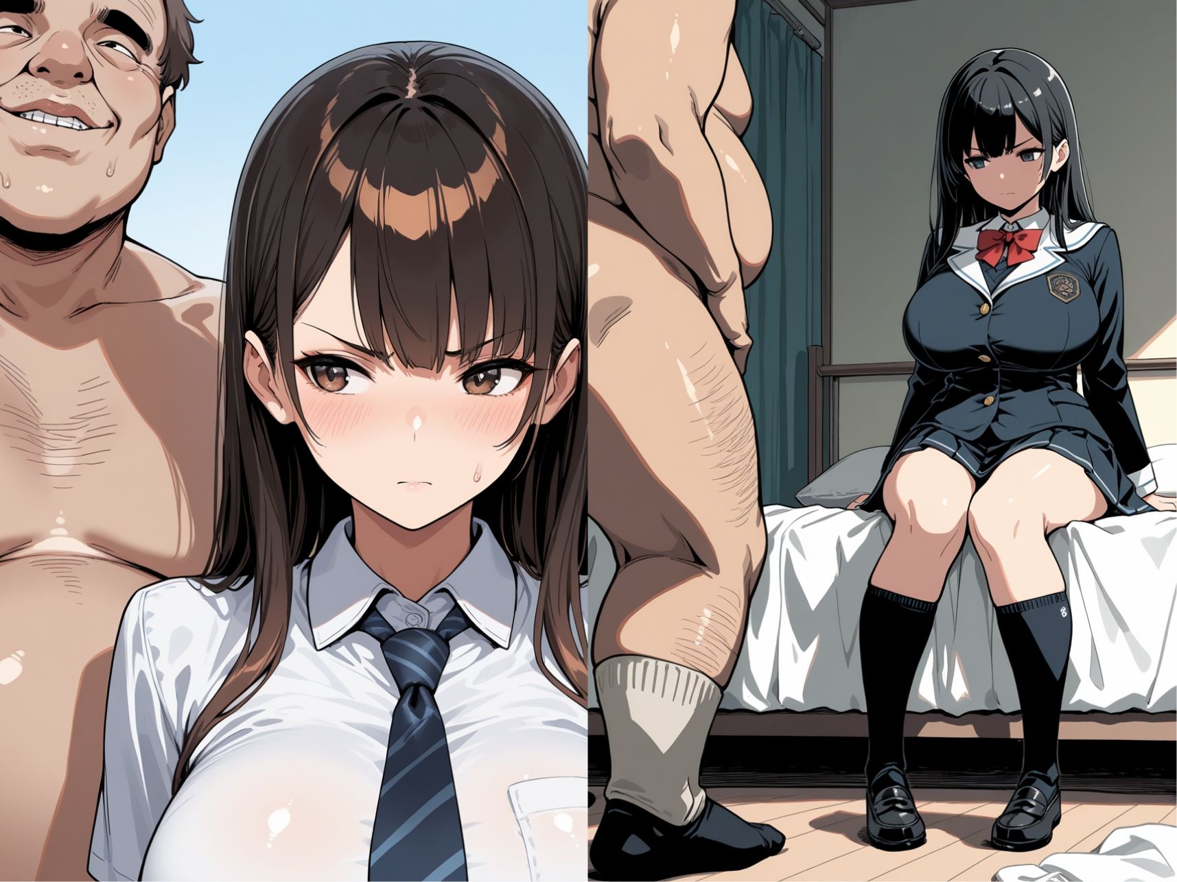 サンプル画像2:女子校生ときもおじさん02 -私はきもおじ教師の性奴●編-(安値えろす) [d_540523]