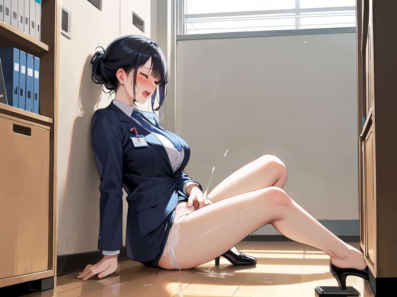 サンプル画像6:【秘密のオナニー】仕事中・授業中にオナニーしちゃってごめんなさい〜恥ずかしいからナイショにしてね【m（。≧Д≦。）m】(ホワイトいらすと) [d_540687]