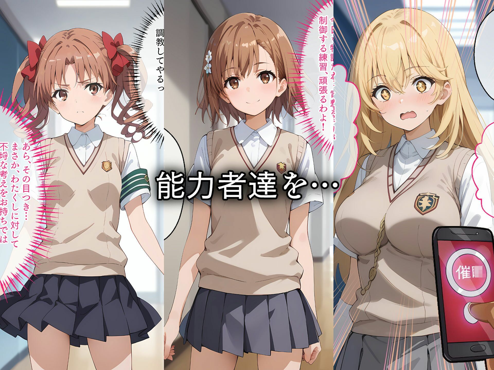 サンプル画像1:寝取られた能力者達〜催〇アプリで種付け完了(ロムッテロ) [d_540717]