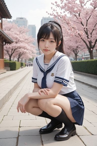 サンプル画像3:春の制服美少女の変態行為(AIグラビアRIU) [d_540836]